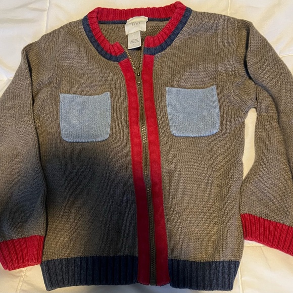 Garnet Hill boys cotton zip up sweater used - Picture 2 of 3